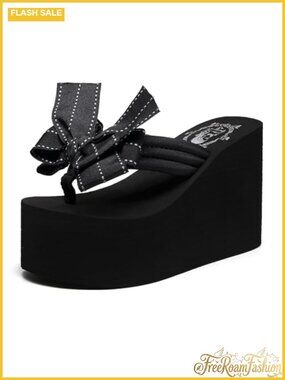 Womens Platform Wedge Flip Flops Chunky High Heel Sandals EVA Beach Thong